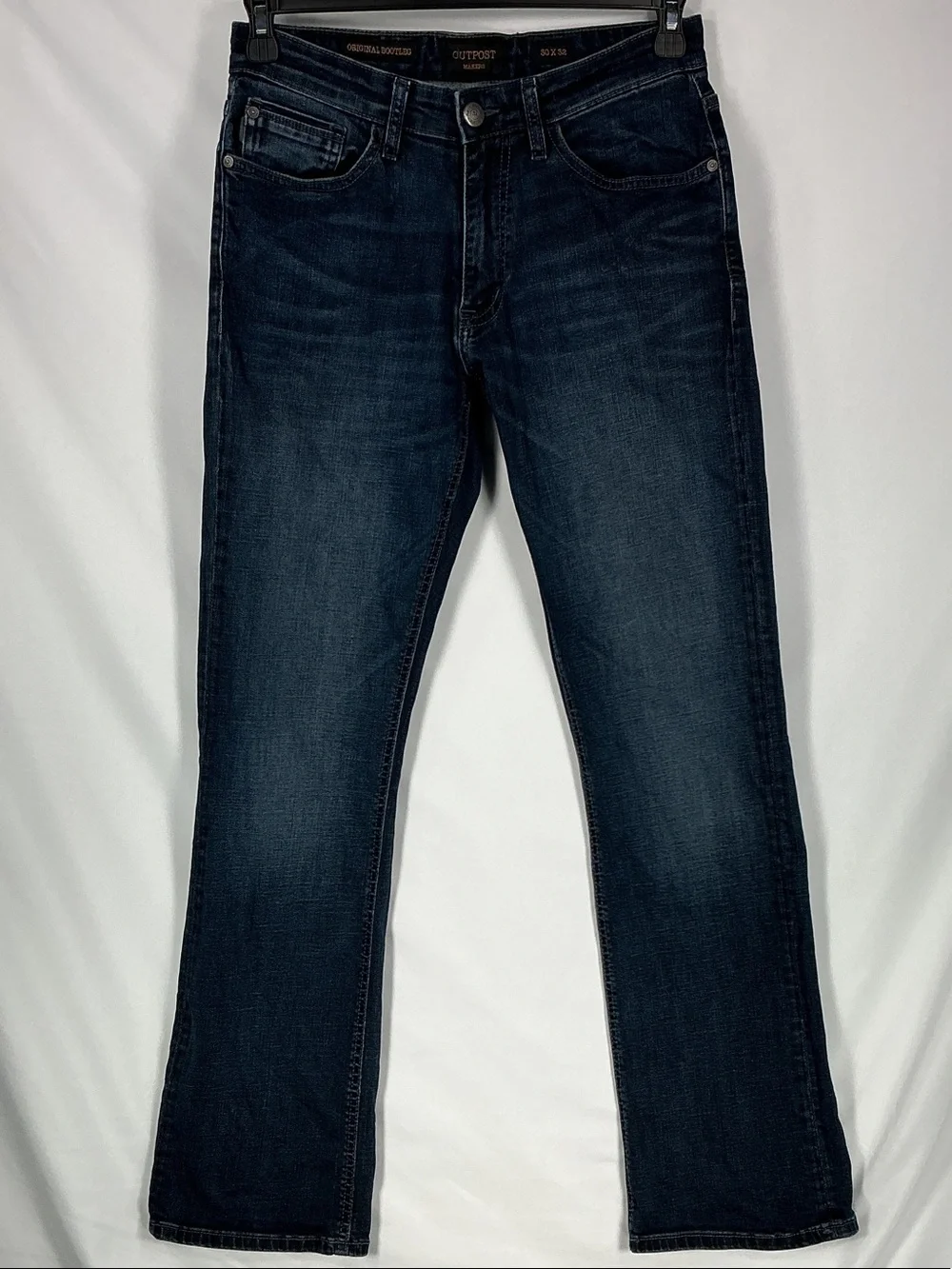 Buckle Outpost Dark Wash Stretch Mid Rise Bootcut Denim Blue Jeans 30 x 32